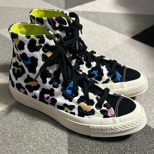 Converse Chuck 70 High Top Black Multicolor Velvet Sneakers Women's Size 6.5